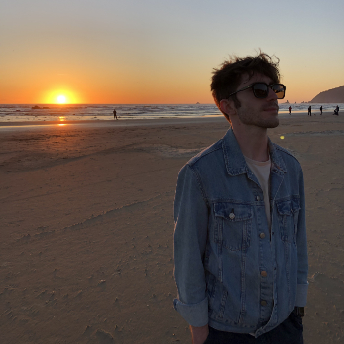 Tyler with his back to the Oregon Coast